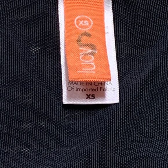 Lucy 2 Pc Set Black Racerback Mesh Tank XS Mesh High Waist Shaper Flare Pant S - Picture 7 of 14